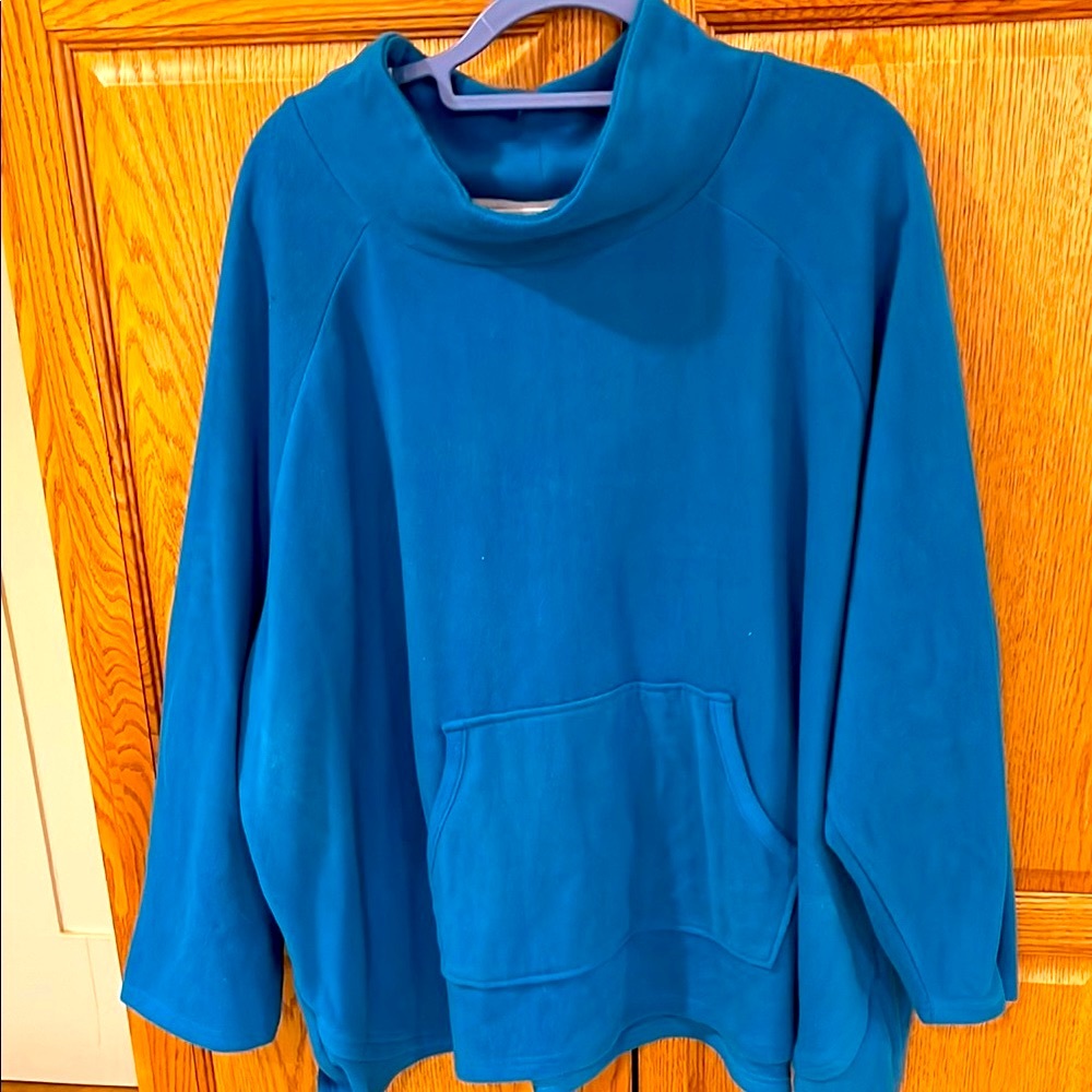 Muk Luks Teal Pullover fleece mock neck